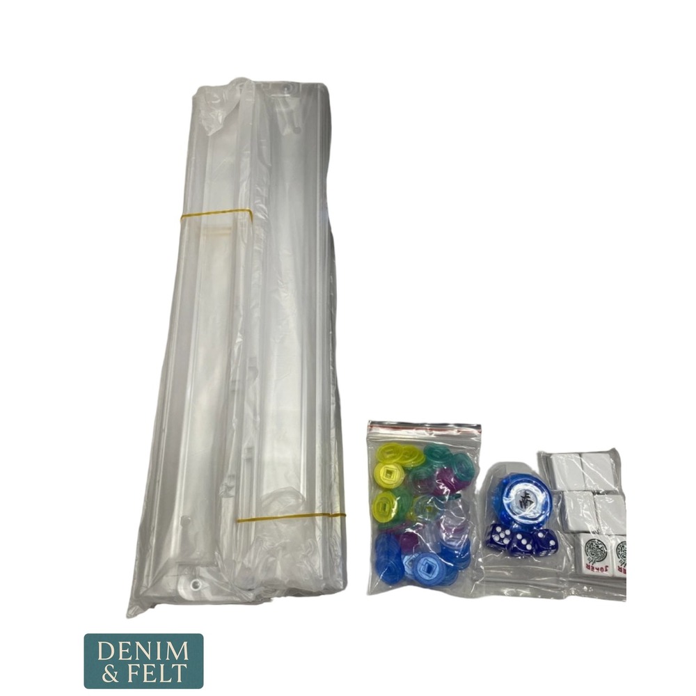American Mahjong Set 166 Tiles 4 Acrylic Racks Blue Paisley Quilted Travel Bag - Picture 2 of 8